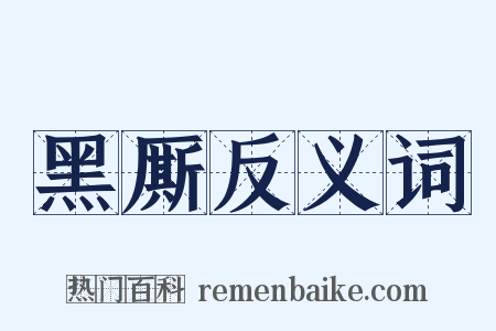 黑厮反义词是什么意思的图片